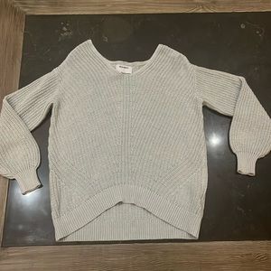 mint green off the shoulder sweater